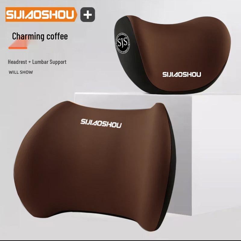 

Подушка-подголовник и поясничная поддержка для автомобиля - Подушка для шеи и сиденья из пены с памятью One Headrest
