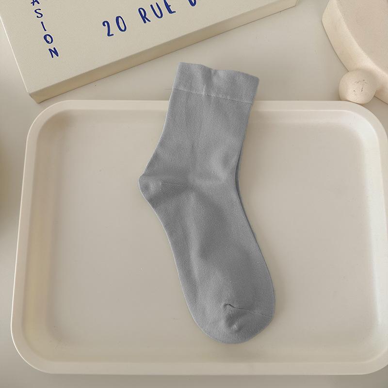 Women's High-Elastic Cotton Socks - Non-Binding, Soft, Anti-Pilling, Macaron Colors, Versatile and Comfortable Fit