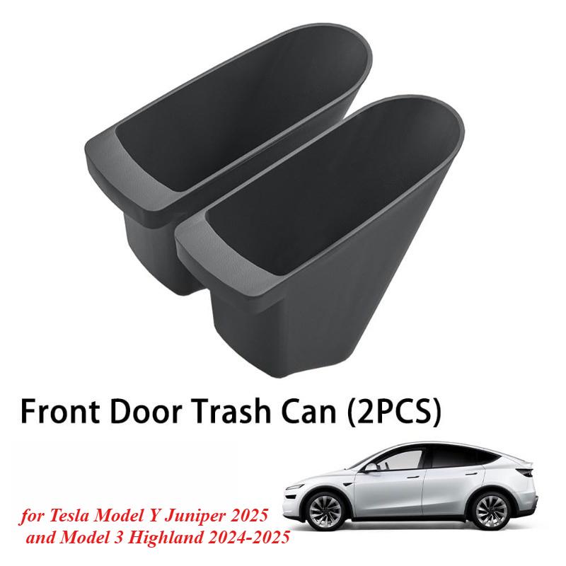 Door Trash Can for Tesla Model Y Juniper 2025 and Model 3 Highland 2024-2025 Driver and Passenger Door Organizer Car Accessories