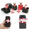 1/2/4Pcs Christmas Middle Finger In A Box Ornament Pop-up Santa Claus Reindeer Snowman Box Desktop Decoration Tricky Props Gag Prank Gift