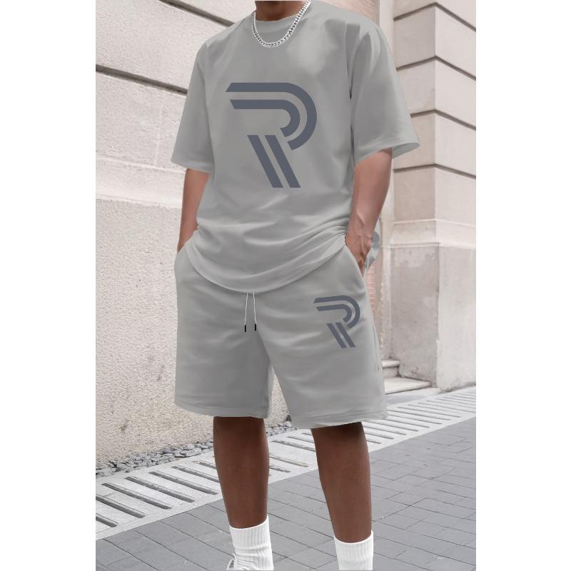 Men's Summer Short Sleeved T-shirt Set Fashion Two-piece Sportswear Casual Shorts Sportswear Men's Sportswear Set