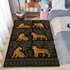 Chinese Style Tiger Printed Floor Mat Plant Flowers Tiger Carpet Soft Floor Mat Living Room Entrance Carpet