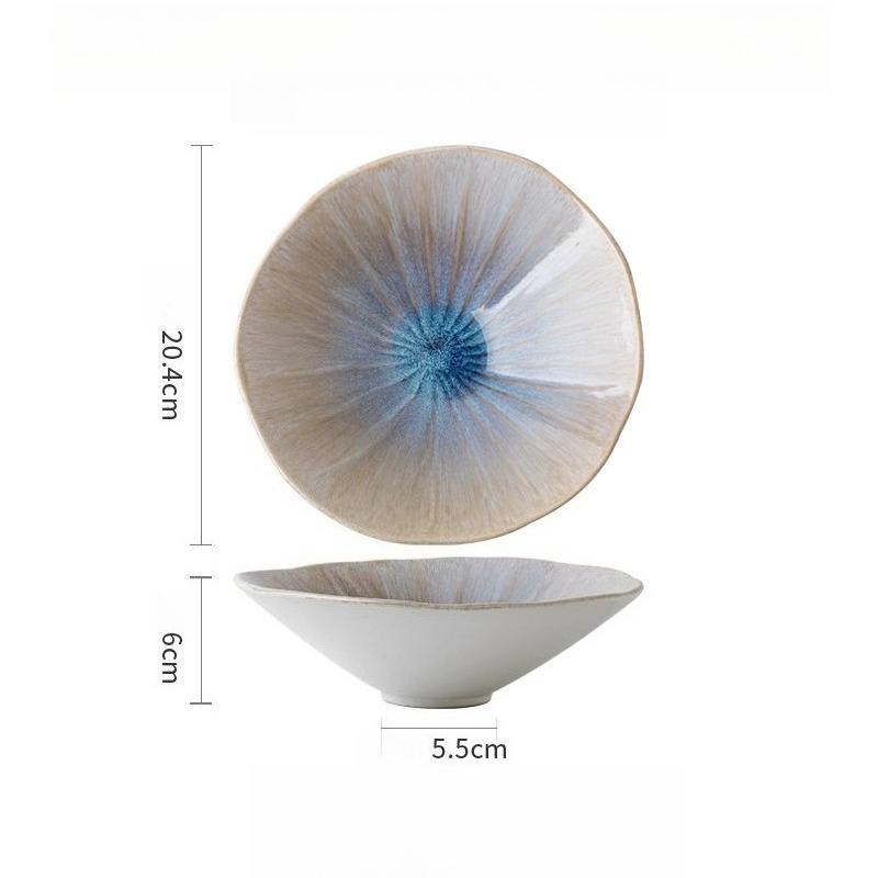 

Высокоэстетичная керамическая домашняя салатница неправильной формы, 7,5 дюйма, изготовленная в печи, в европейском стиле