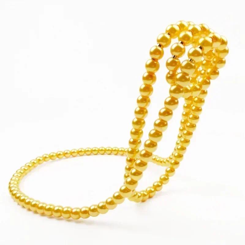 

New Pearl Necklace Wine Rack Hanging Suspension Wine Bottle Holder Home Decor Desktop Decoration Luxury Magic Metal Resin Rack золотой