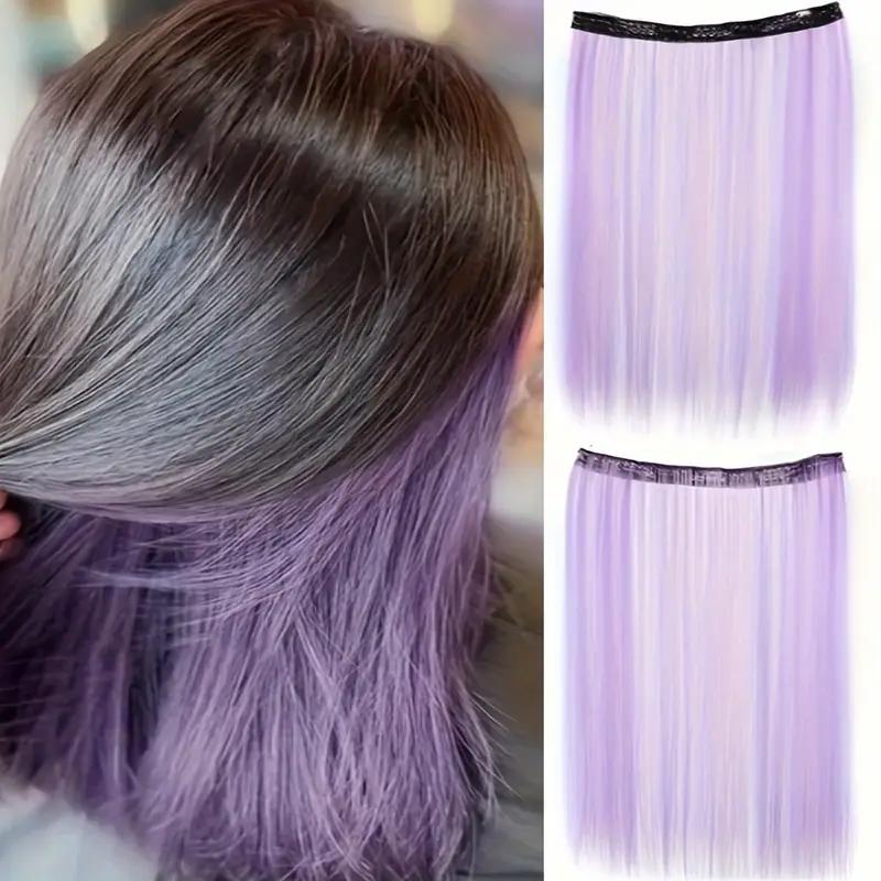 Женские накладные пряди на клипсах с выделением внутреннего слоя, Двухцветная скрытая окраска парика 20inches