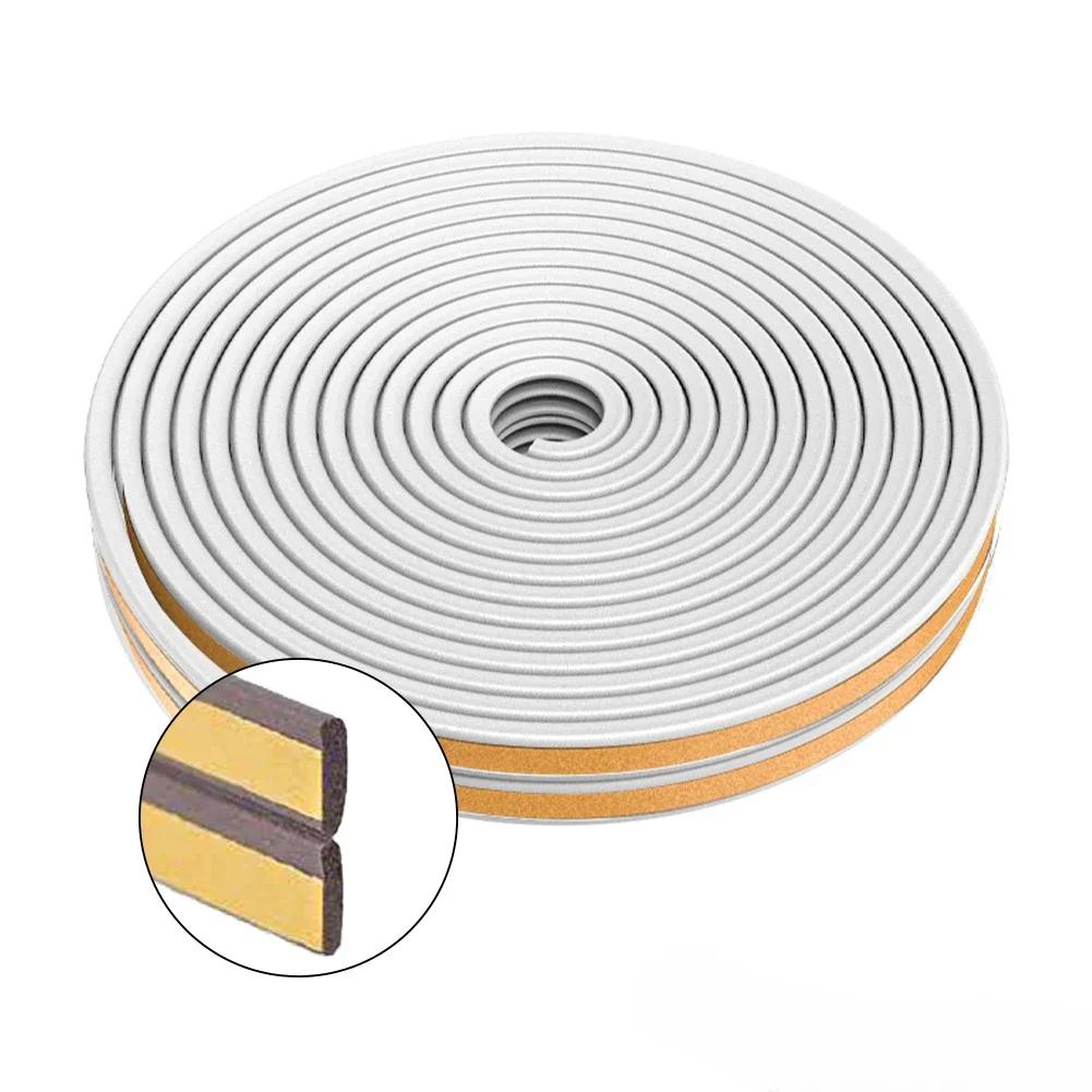 5m/10m Weather Stripping Door Seal Strip Diep Self-adhesive Draft Stopper Tape Window Insulation Noise Rubber Sealing Strip