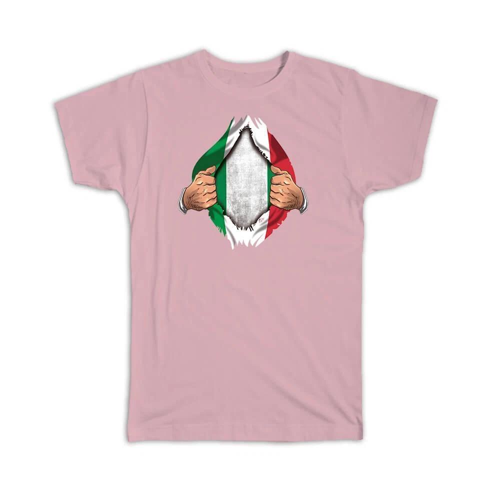 Gift T-Shirt : Nigeria Italian Flag Chest Nigerian XL