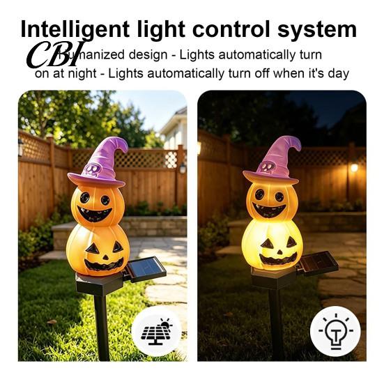 Solar Powered Path Lights Halloween Pumpkin Light, Ghost Garden Stake Waterproof Stakes LED Pathway Light for Yard Patio Lawn Decor Decorations