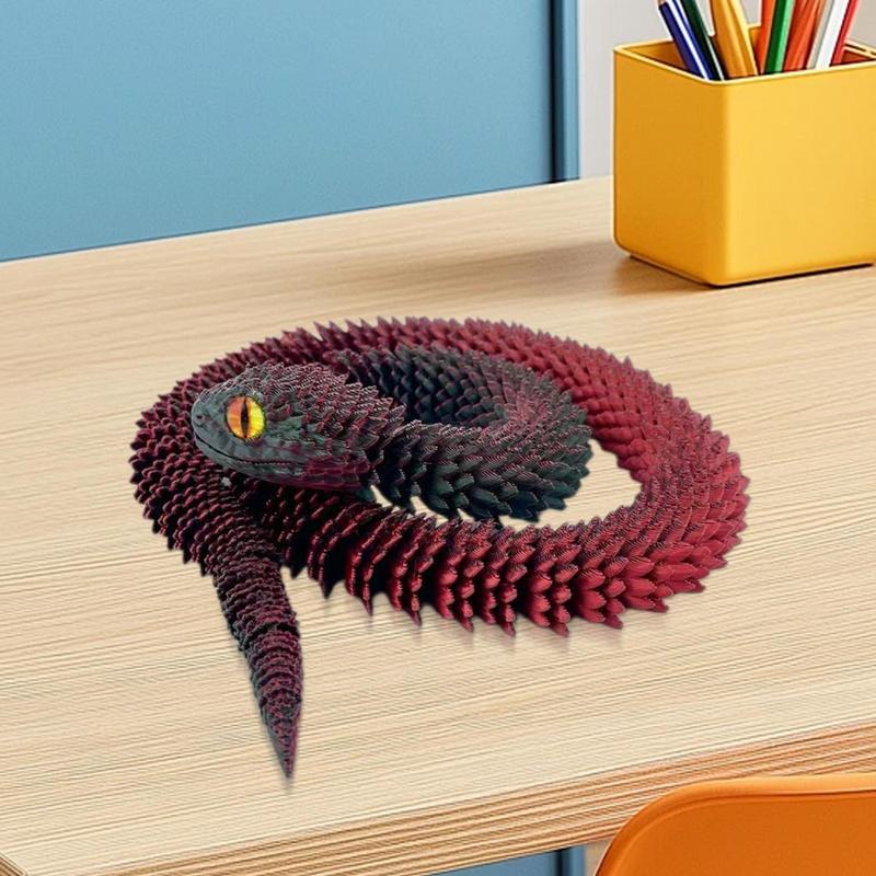 Articulated Snake Fidget Toys 2.5 Ft Realistic 3D Printed Snake Animal toys Ornament for Birthday Easter Basket Desk Decor Home