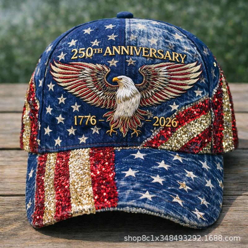 New American Anniversary Baseball Cap D Digital Printing Men's and Women's Shade Cap Hat