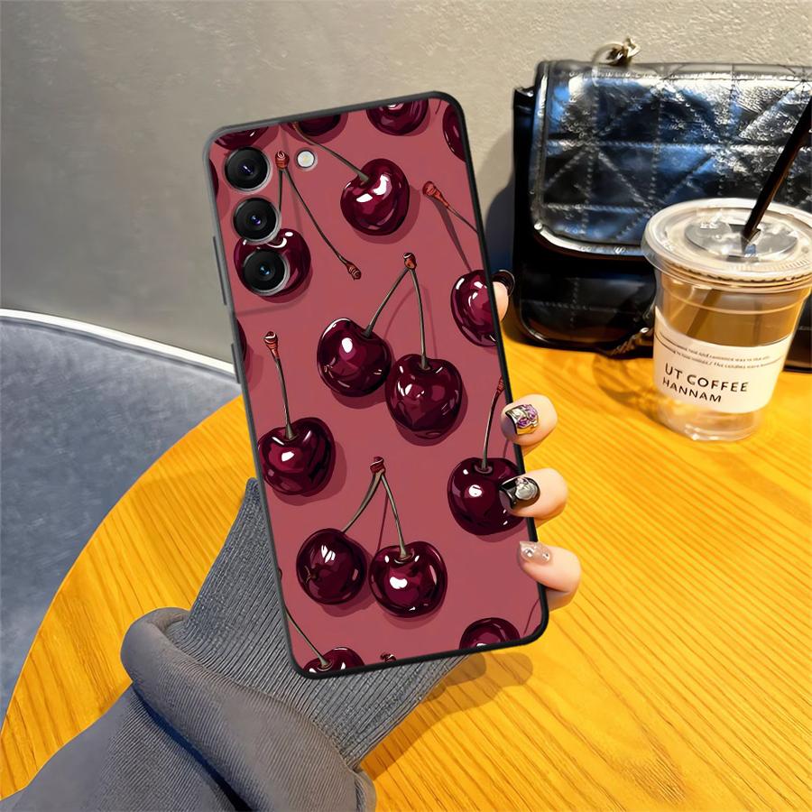 Case for Samsung Galaxy A13 A20 A16 A40 A12 A70 A15 A17 A50 A04 A06 A05 Funda Phone Cover Cherry Pattern