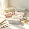 Cotton Pencil Pouch Zipper Stationery Pouch Portable Floral Pencil Case  Office Stationery
