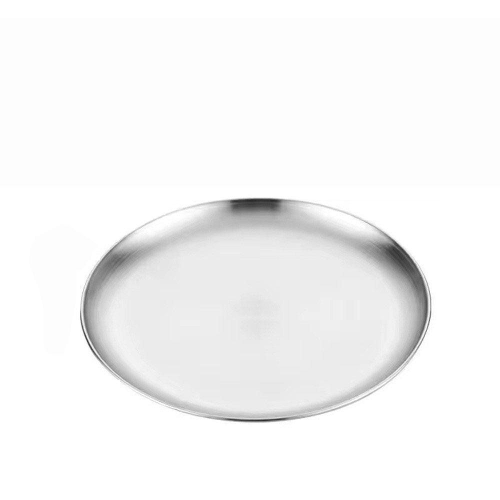 Korean Food Plate Gold Silver Dining Plate Eco-Friendly Metal Tray  Dinner