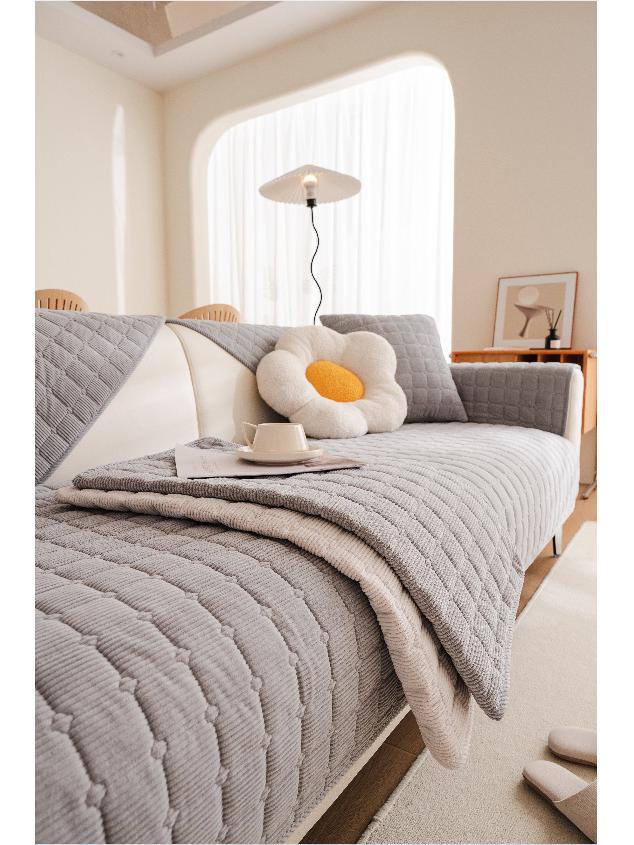 Nordic Pastoral Style Non-Slip Plush Sofa Cushions for All Seasons