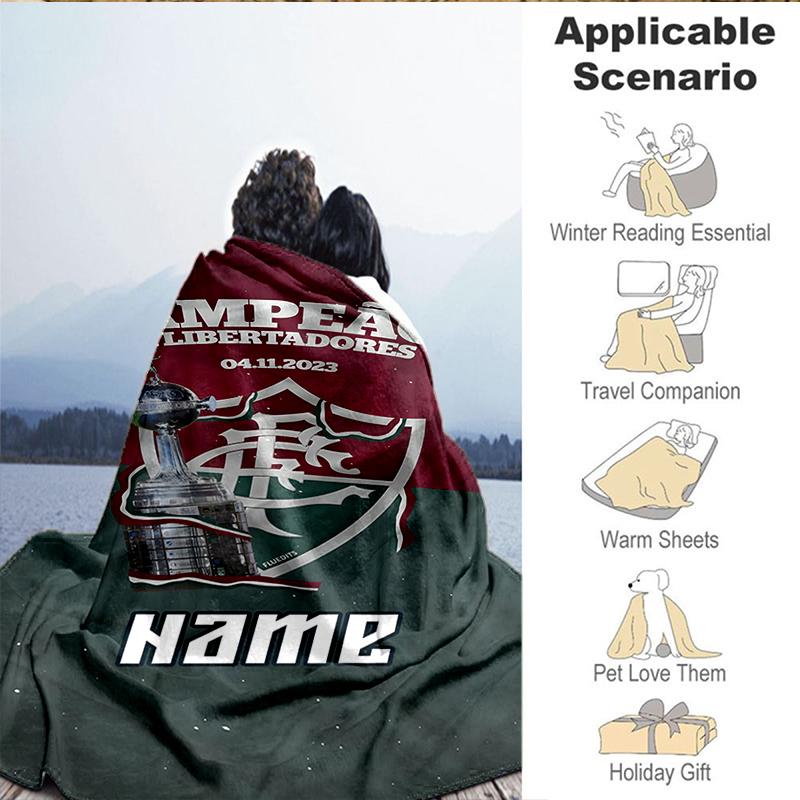 Custom Name Fluminense Football Club Blanket Lightweight Ideal Bedding Blanket Perfect for Travel, Camping, Living Rooms, Sofas, Christmas gift