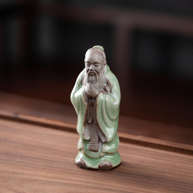 

Li Bai Tea Pet Zisha Ge Kiln Can Cultivate Tea and Play with It Confucius Mini Ornament Home Chinese Landscape Decoration