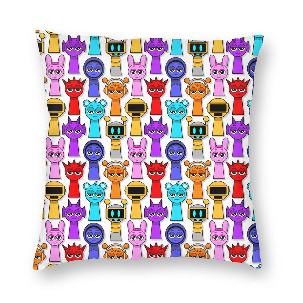 Cartoon Sprunki Game Pillowcase Printed Polyester Cushion Cover Gift Throw Pillow Case Cover Chair Square 40X40cm