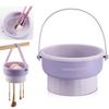 3 In 1 Makeup Brush Cleaner Mat, Silicone Makeup Brush Cleaner Bowl Cosmetic Brushes Cleaning Pad Tool Organizer for Storage