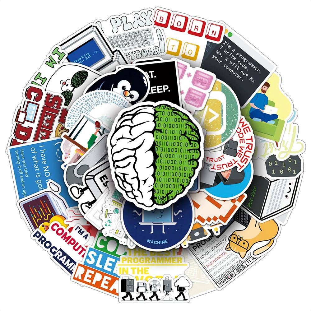 10/30/50pcs Funny Programming Internet Graffiti Stickers Network Security Cartoon Sticker DIY Phone Case Laptop Luggage Decals