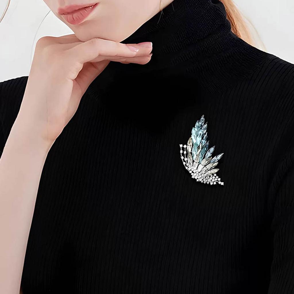 Gradientkrystaller Sommerfuglbrosje Elegant Ombredesign Sikker Nålelås for Kvinner Smykketilbehør