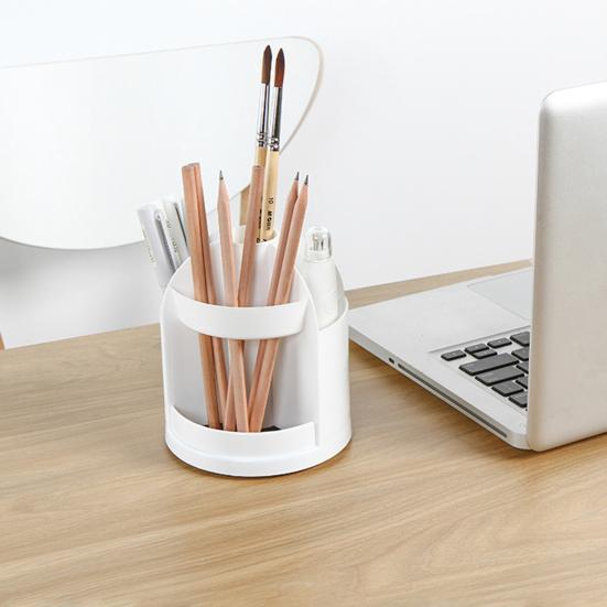 Pen Holder Makeup Organizer Creative Multi-Grid Design 360-degree Rotatable Easy Access Versatile Storage Box