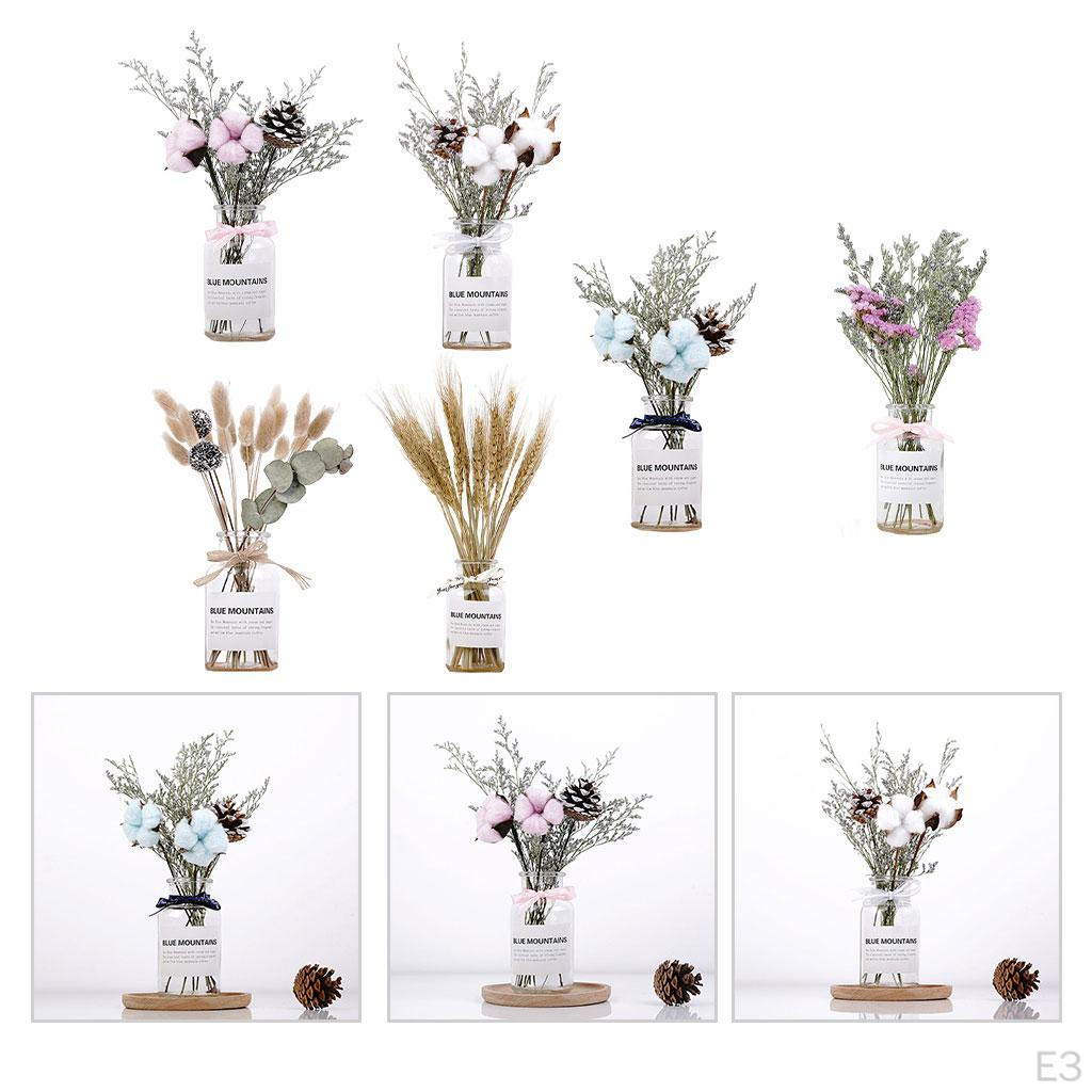 1Set Grass Ration Dried Flowers for Vases, Bouquet Bedroom Living Room Balcony Wedding