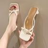 Korean version of toe thick heel flip-flops sandals female 2025 summer new wear fairy cool slippers popular foreign style