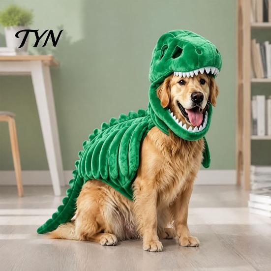 Abbigliamento Scheletro 3D Luminescente al Buio, Costume da Dinosauro per Animali Domestici, Abbigliamento, Cappello Morbido Peluche di Halloween, Abito Dinosauro per Cani Gatti, Cosplay Festa di Natale