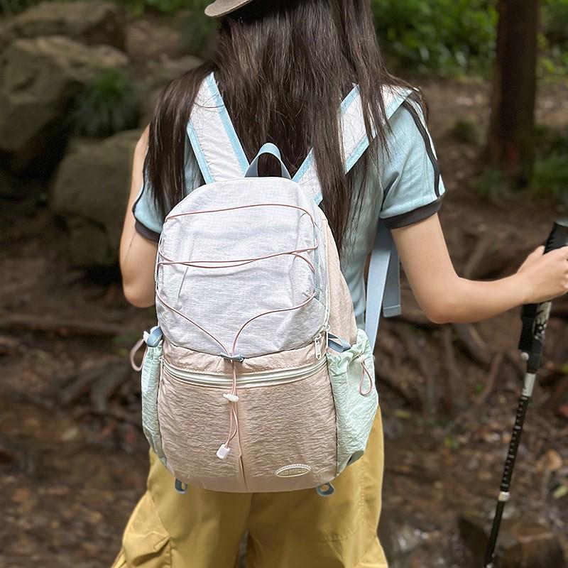 Stilvoller Damen-Farbblock-Leichtrucksack für Outdoor-Sport, Wandern, Radfahren und Reisen