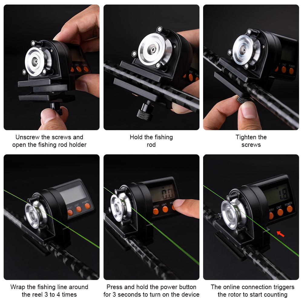 Digital Fishing Line Counter with BiDirectional Measurement Range 199 9 to 999 9 Meters for Waterdrop Reels