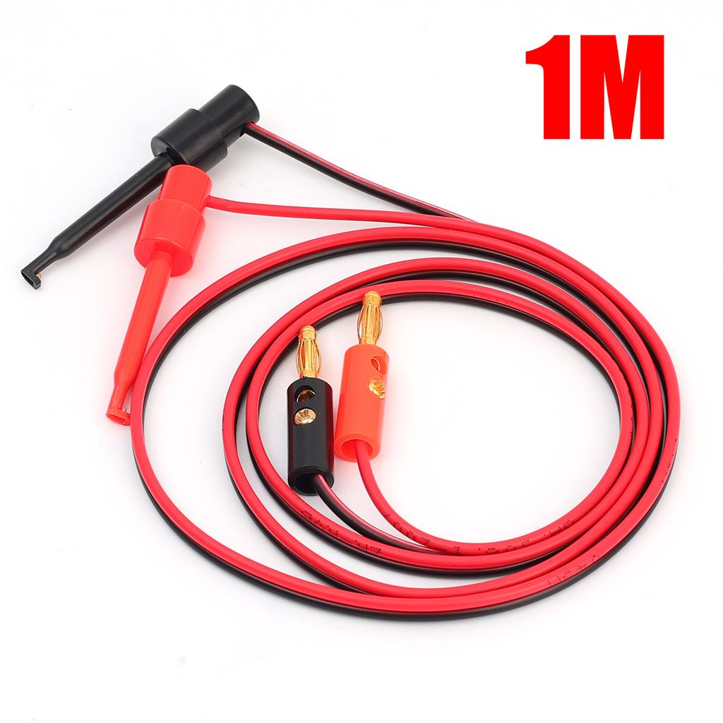 1M 4mm Banana Plug To Electric Hook Clip Test Cable Gold Plated for Multimeter Test Leads Wire Connector Red Black Banana Tester