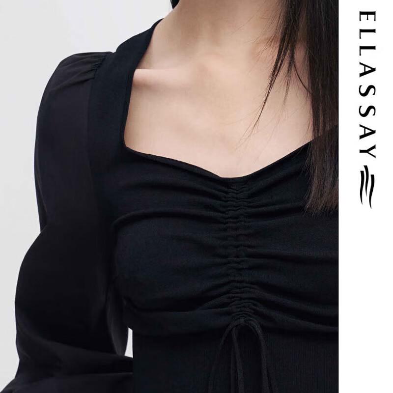 ELLASSAY Women's Pleated Drawstring Knit Top