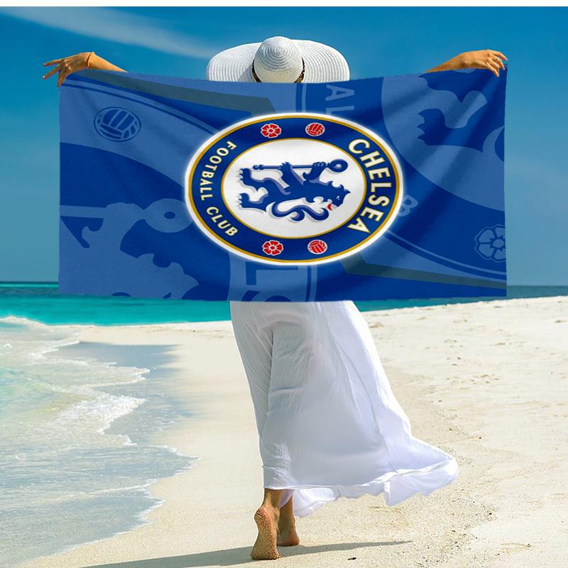 Ultra-Soft Beach Towel with Chelsea Football Club Theme,Ideal for Pool - Camping, Diving - Perfect Travel Essential, Vibrant Beach Towel.
