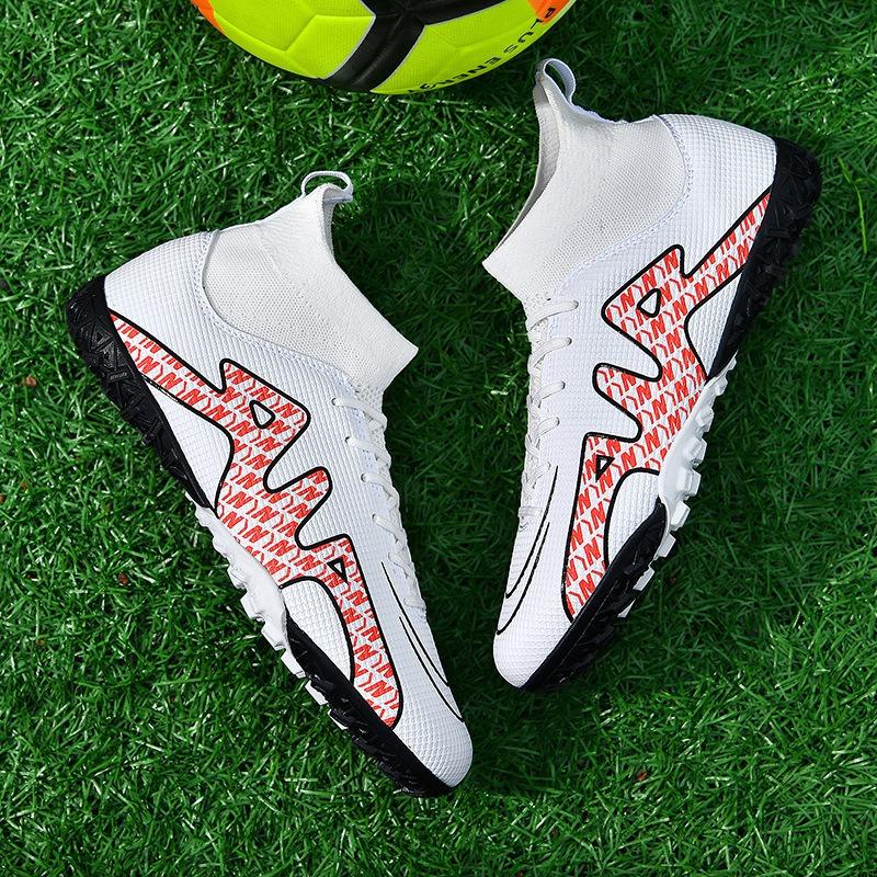 Football Shoes High Top Men's Broken Nails Long Nails Students Youth Sports Turf Competition Training Non-slip Sneakers