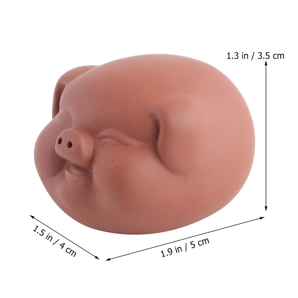 Premium Ceramic Fortune Pig Sculpture Hand Crafted Tea Pet Symbol of Luck Happiness for Tea Board Desktop Dorm Decoration Red