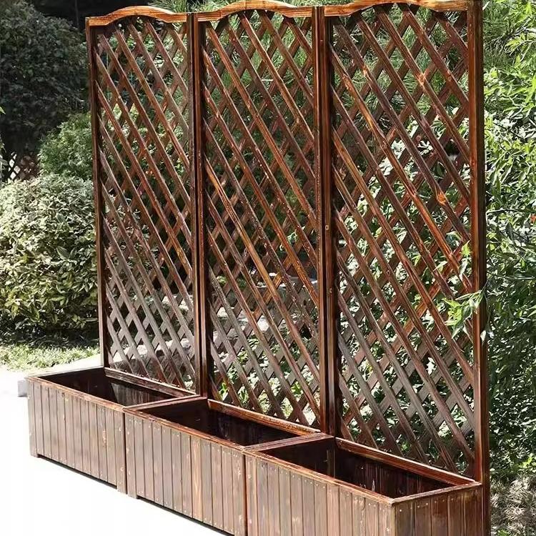 Anti-corrosion Wooden Trellis & Planter Box for Balcony Gardens