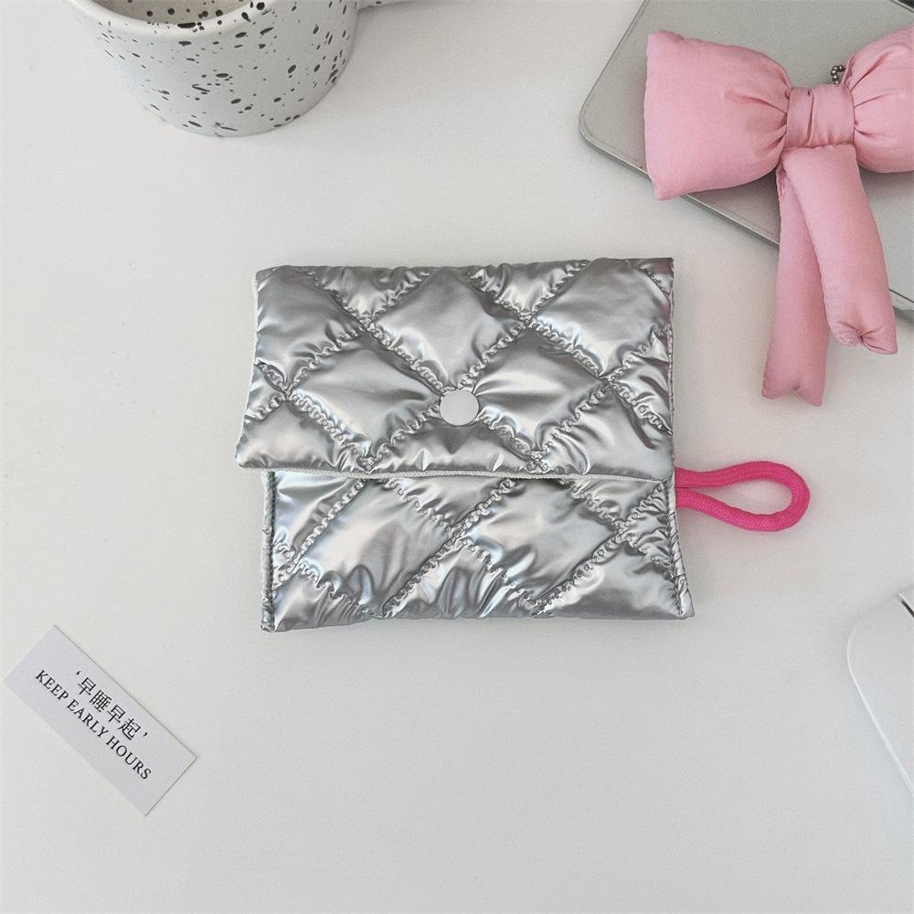 Silver Bow Pattern Coin Purse Women's Earphone Coins Keys Wallet Organizer Zipper Pouch Cosmetic Bag New