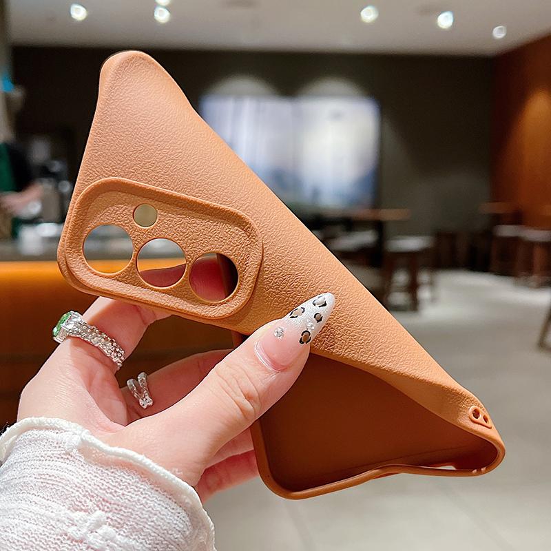Litte Cherry Pattern Leather Texture Plain Color Shell for Samsung S25 Ultra S24 Fe S23 S22 A56 A16 A15 A55 Soft Silicone Shockproof Matte Case