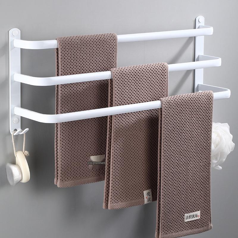 Weißer Space-Aluminium Mehrschichtiger Badezimmer-Handtuchhalter - Drei Stangen