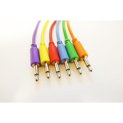 LAMBDA Modular Synth Patch Cable Set (Red, Yellow, Orange, Blue, Green, Purple) (30cm)