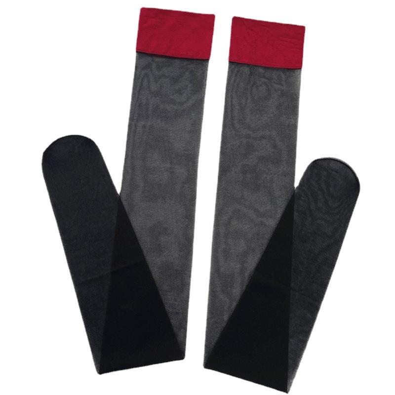 New Sexy Over The Knee Long Socks Gothic Lace Transparent Thigh High Stockings Women Punk Jk Thin Silk Solid Hosiery 1/