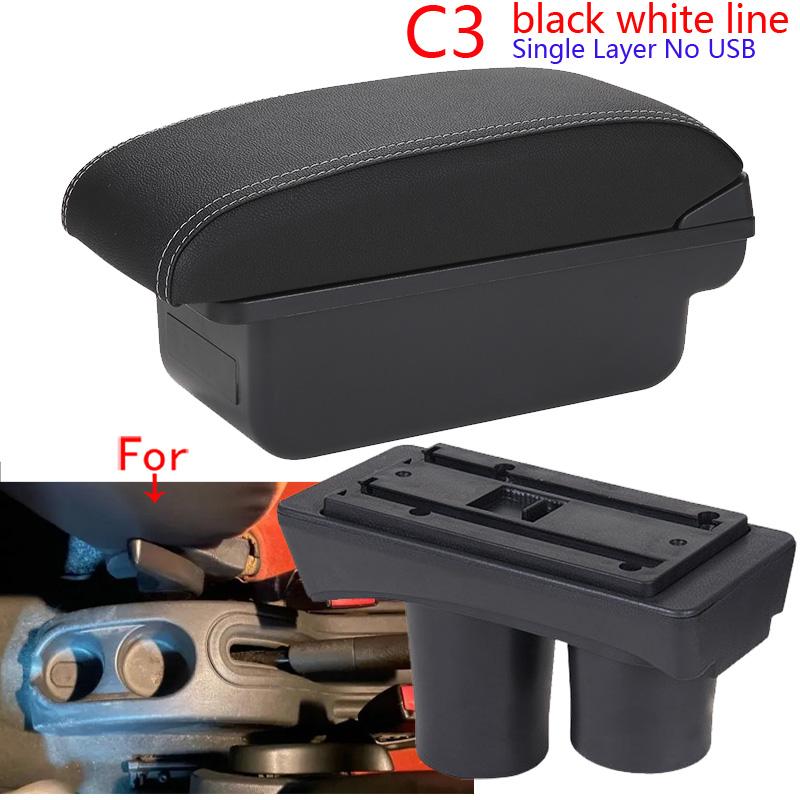 For Citroen C2 Armrest Box For Citroen C3 C2 Car Armrest Storage Box Cup Holder Modification Accessorissories