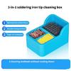 Solder Waste Management Box 3In1 Soldering Tip Cleaner Tin Dross Collection Box Copper Wire Steel Brush Silicone Holder