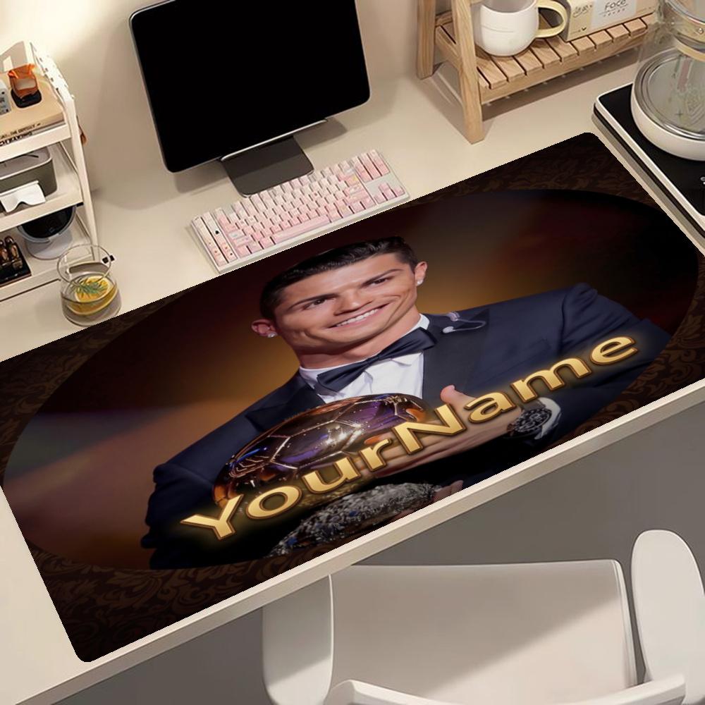 Cristiano Ronaldo Customize Your Name Mouse Pad Desk Mat Hd Print Desk Pad Nonslip Rubber Bottom Perfect Gift For Gamers