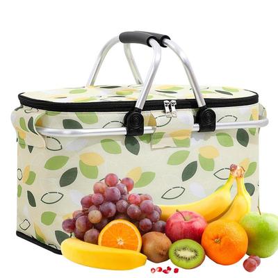 Picnic Baskets For Family Large Cooler Bag Beach Basket Collapsible Beach Basket Portable Leak-Proof Camping Cooler For Road