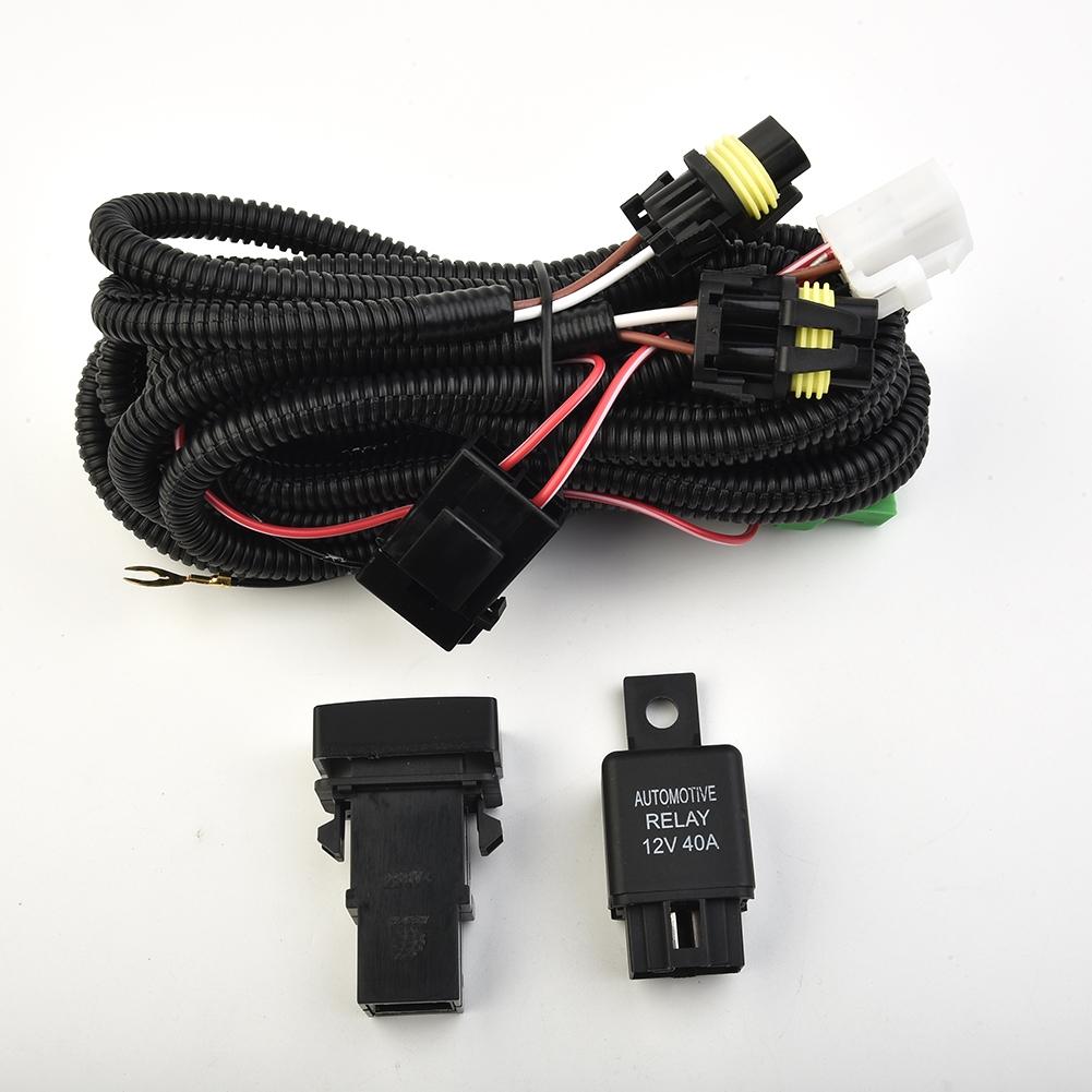 H11 Fog Light Harness Socket With LED Indicator Switch Automotive Relay Portable