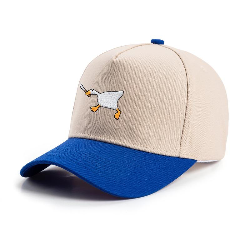 Embroidered Baseball Cap with Goose Pattern for Men and Women, Casual and Fashionable City Style Duckbill Cap