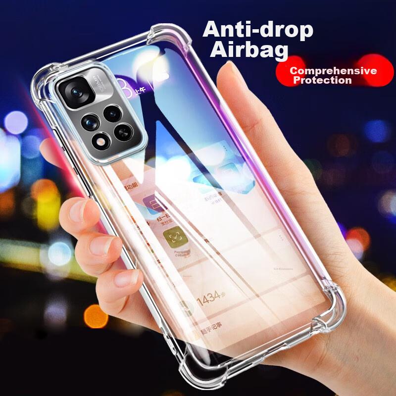 Phone Case for Redmi Note 11 Pro/11 Pro+, Full Protection Airbag Shockproof Soft (With Lanyard Hole), ES-IP9 Series Version, Translucent White