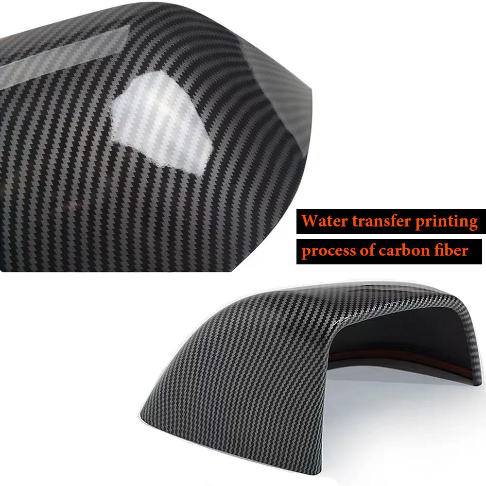 For Tesla Model 3 Y Rearview Mirror Cover Bright/Matte Carbon Fiber Rear View Mirror Decorative Shell Exterior Car