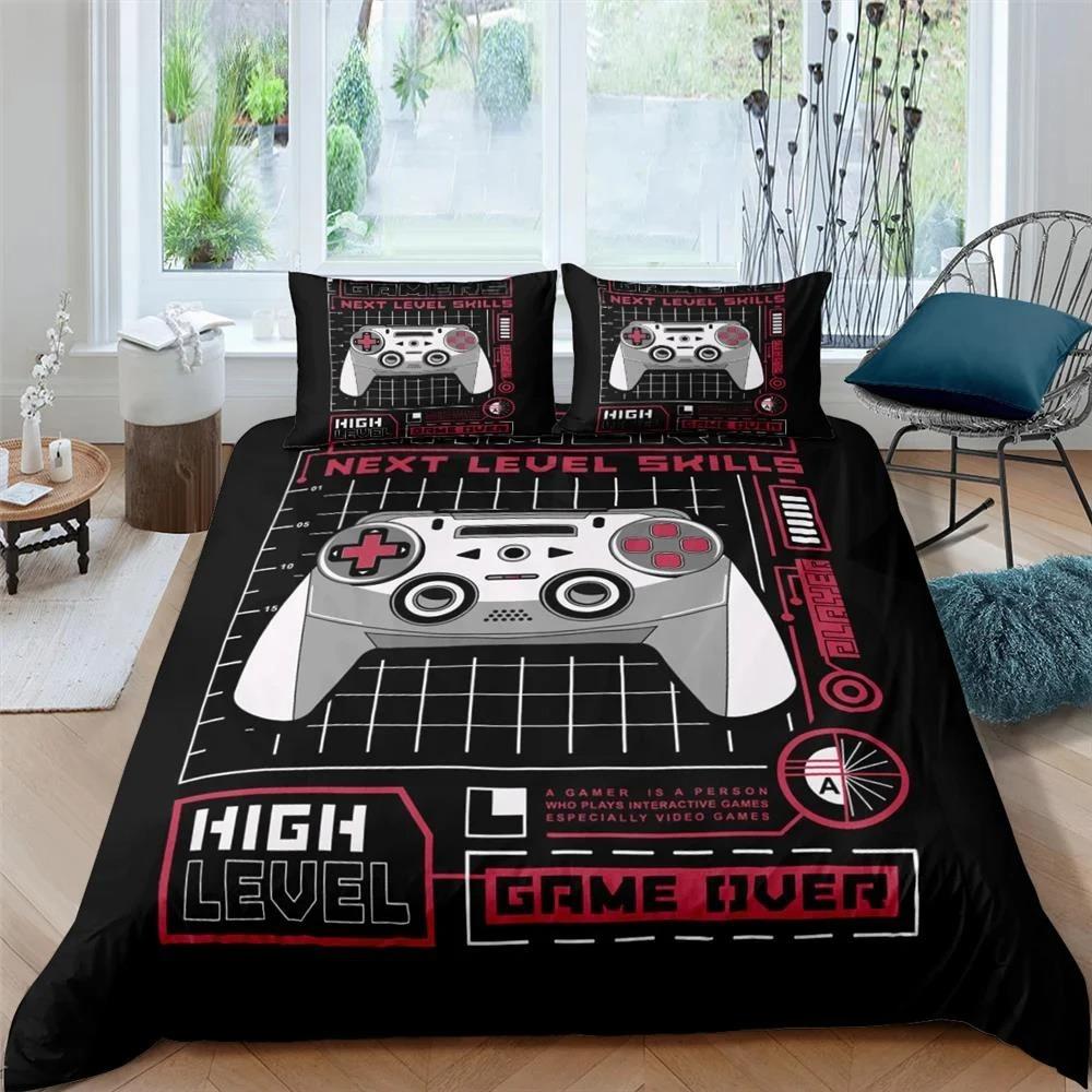 

Gamepad Bedding Set Queen Size Duvet Cover Creative Black Bed Comforter Cover Set Polyester Quilt Cover Bedclothes 2/3Pcs 70x133cm 2pcs